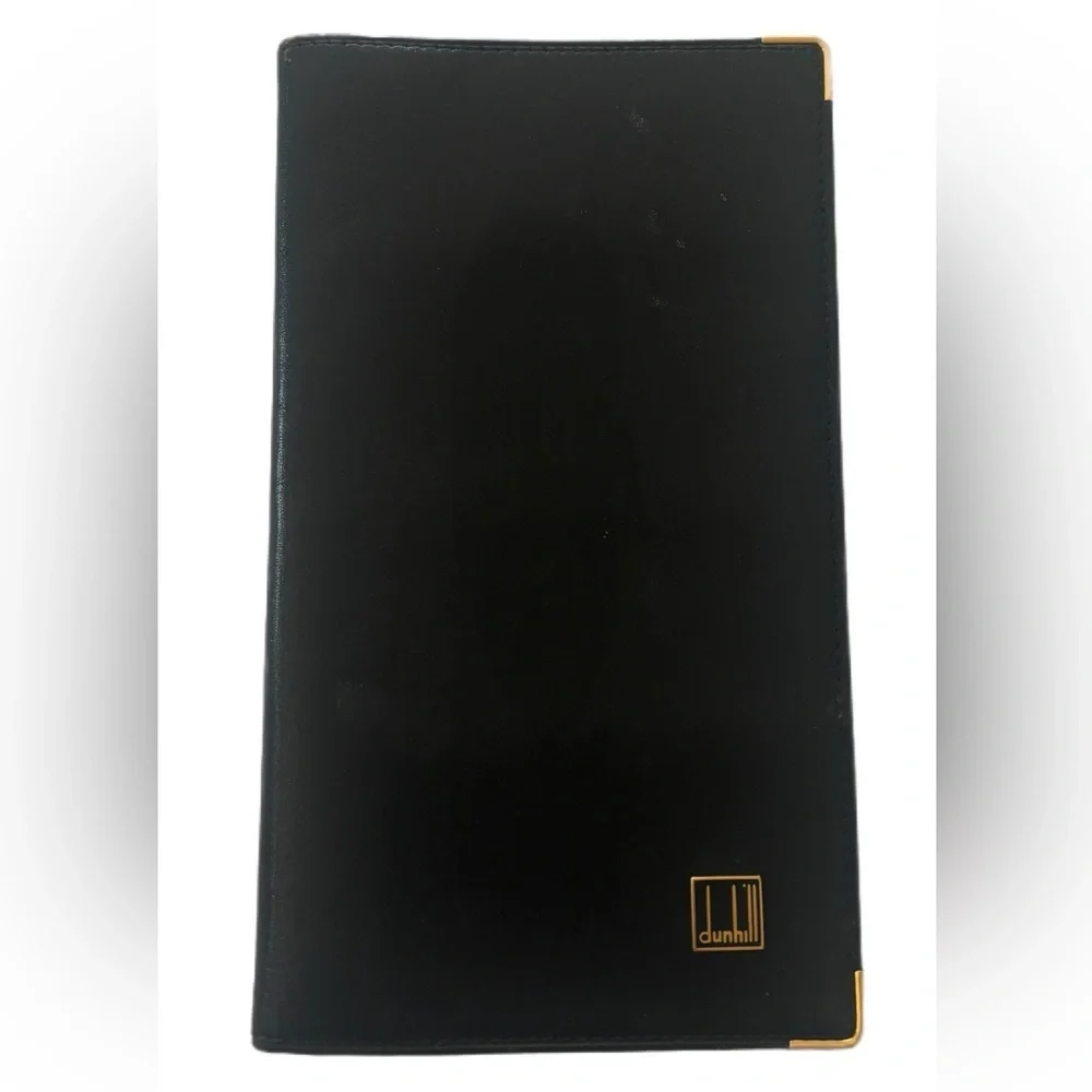 Men’s Vintage Dunhill Black Bi-Fold Long Leather Wallet‎ W Original Box